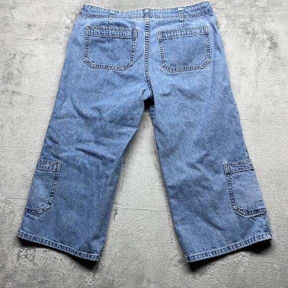 Anchor Blue Jeans Denim Size 9 Women's Cargo Vintage Distressed Jorts Y2K - Picture 3 of 6
